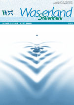 Cover der Zeitschrift Wasserland Steiermark 2/2025. Das Bild zeigt das verblassende Wasserherz von Wasserland Steiermark.